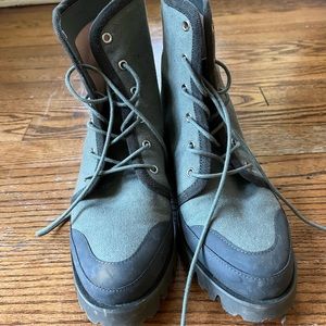 J. Crew Gray Lace Up Boots